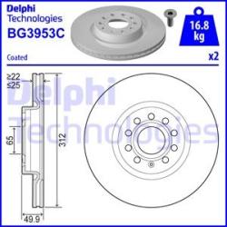 DELPHI Disc frana DELPHI BG3953C (BG3953C) - automobilus