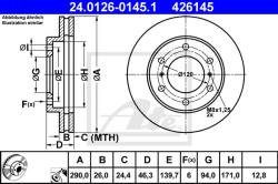 ATE Disc frana ATE 24.0126-0145.1 - automobilus