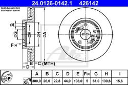 ATE Disc frana ATE 24.0126-0142.1 (24.0126-0142.1)