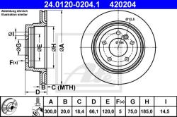 ATE Disc frana ATE 24.0120-0204.1 (24.0120-0204.1) - automobilus