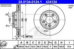ATE Disc frana ATE 24.0134-0124.1 (24.0134-0124.1)
