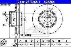 ATE Disc frana ATE 24.0128-0254.1 (24.0128-0254.1)