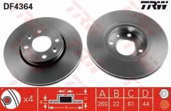 TRW Disc frana TRW DF4364 (DF4364) - automobilus