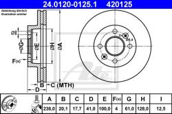 ATE Disc frana ATE 24.0120-0125.1 (24.0120-0125.1) - automobilus