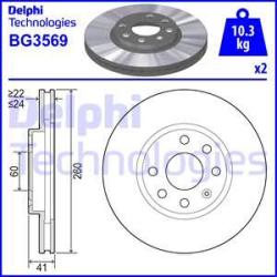 DELPHI Disc frana DELPHI BG3569 - automobilus