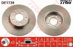 TRW Disc frana TRW DF1739 (DF1739) - automobilus