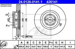 ATE Disc frana ATE 24.0126-0141.1 (24.0126-0141.1) - automobilus