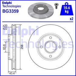 DELPHI Disc frana DELPHI BG3359 (BG3359) - automobilus