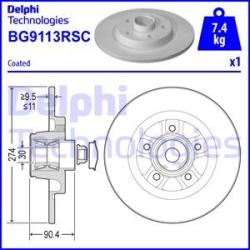 DELPHI Disc frana DELPHI BG9113RSC (BG9113RSC) - automobilus