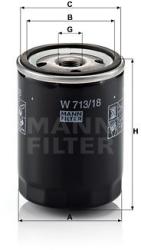 Mann-filter Filtru ulei MANN-FILTER W 713/18 (W 713/18) - automobilus