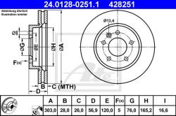 ATE Disc frana ATE 24.0128-0251.1 (24.0128-0251.1)