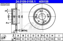 ATE Disc frana ATE 24.0109-0158.1 (24.0109-0158.1)
