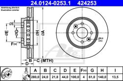 ATE Disc frana ATE 24.0124-0253.1 (24.0124-0253.1)
