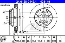 ATE Disc frana ATE 24.0128-0149.1 - automobilus