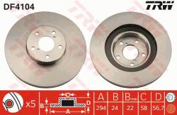 TRW Disc frana TRW DF4104 (DF4104) - automobilus