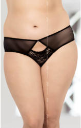 SoftLine hátul nyitott szexis fekete csipke francia bugyi 2XL EUR: 50-52