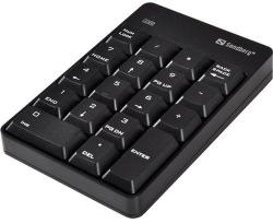 SANDBERG Billentyűzet Vezeték Nélküli - Wireless Numeric Keypad 2 (numerikus billentyűzet; fekete) (630-05) - wincity
