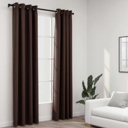 vidaXL Perdele opace, aspect pânză, ocheți, 2 buc. , taupe, 140x245 cm (321202)