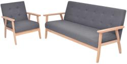 vidaXL Set canapea 2 piese, textil, gri închis (274924) Canapea