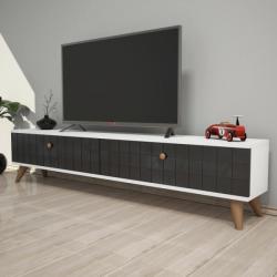 Puqa Design Alberi antracitszürke-fehér tv állvány 160 x 35 x 25 cm (835PUQ3001)