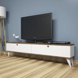 Puqa Design Paris fehér-dió tv állvány 160 x 35 x 25 cm (835PUQ3021)