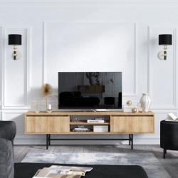 Elegance Matias tölgy-fekete tv állvány 180 x 40 x 50 cm (793ELG3022)