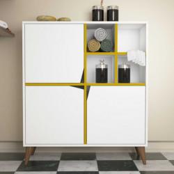 Hommy Craft Pulse fehér-sárga nappali szekrény 30 x 100 x 115 cm (845HCT3913)