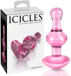 Icicles No. 75 - szíves, üveg anál plug (pink) - sexshopcenter