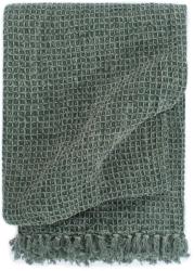vidaXL Pătură decorativă, verde închis, 125 x 150 cm, bumbac (133758) Patura