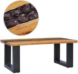 vidaXL Măsuță de cafea, 100x50x40 cm, lemn masiv de tec și polirășină (281646) Masa de cafea
