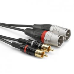 HICON Cablu audio 2 x XLR 3 pini la 2 x RCA T-T 6m, HBP-M2C2-0600 (HBP-M2C2-0600)