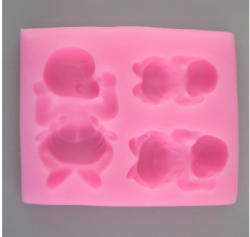 Szilikon 3D baba 3 db-os