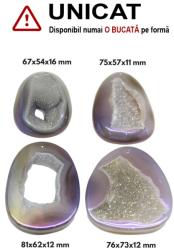  Pandantiv Agata Dungata Druzy Colorat Picatura cu Gaura - 67-81 x 57-73 x 11-16 mm - 1 Buc