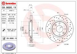 BREMBO Disc frana BREMBO XTRA LINE - Xtra 09.8695. 1X (09.8695.1X)