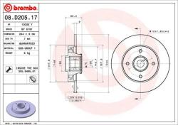 BREMBO Disc frana BREMBO PRIME LINE - With Bearing Kit 08. D205.17 (08.D205.17)
