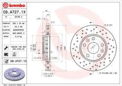 BREMBO Disc frana BREMBO XTRA LINE - Xtra 09. A727.1X (09.A727.1X)