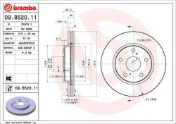 BREMBO Disc frana BREMBO PRIME LINE - UV Coated 09. B520.11 (09.B520.11)