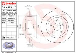 BREMBO Disc frana BREMBO 08. A863.11