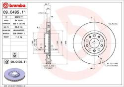 BREMBO Disc frana BREMBO PRIME LINE - UV Coated 09. C495.11 (09.C495.11)