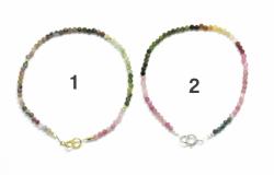  Bratara Turmalina Mixt Diametru 58 mm - Margele Rotunde Fatetate - 2, 6 - 2, 7 mm - Accesorii GF - Argint 925