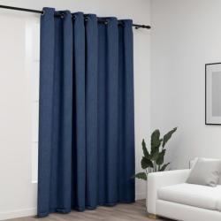 vidaXL Perdea opacă, aspect pânză, cu ocheți, albastru, 290x245 cm (321179)