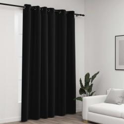 vidaXL Perdea opacă, aspect pânză, cu ocheți, antracit, 290x245 cm (321163)
