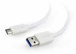 Gembird USB C -> USB 3.0 A M/M adatkábel 0.5m fehér (CCP-USB3-AMCM-W-0.5M) (CCP-USB3-AMCM-W-0.5M)