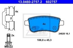 ATE set placute frana, frana disc ATE 13.0460-2757.2 (13.0460-2757.2)