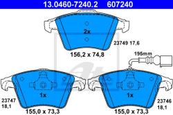 ATE set placute frana, frana disc ATE 13.0460-7240.2 - automobilus