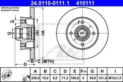 ATE Disc frana ATE 24.0110-0111.1 (24.0110-0111.1)