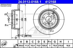 ATE Disc frana ATE 24.0112-0168.1 - automobilus