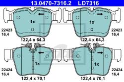 ATE set placute frana, frana disc ATE Ceramic 13.0470-7316.2 (13.0470-7316.2)