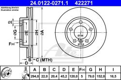 ATE Disc frana ATE 24.0122-0271.1 (24.0122-0271.1)