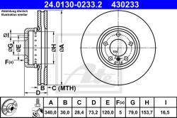 ATE Disc frana ATE 24.0130-0233.2 (24.0130-0233.2)